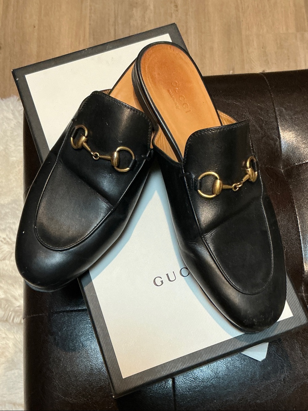 Gucci Princeton Leather Horsebit mules